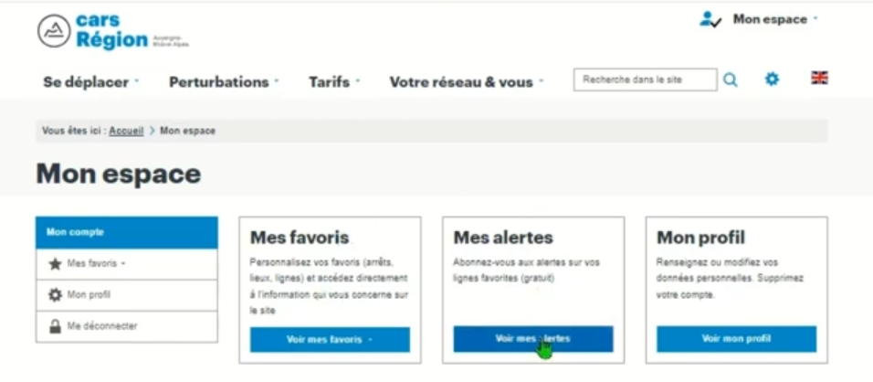 Capture d'écran Mes Alertes
